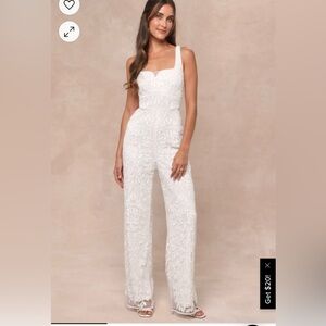 Lulus Beaded White Romper